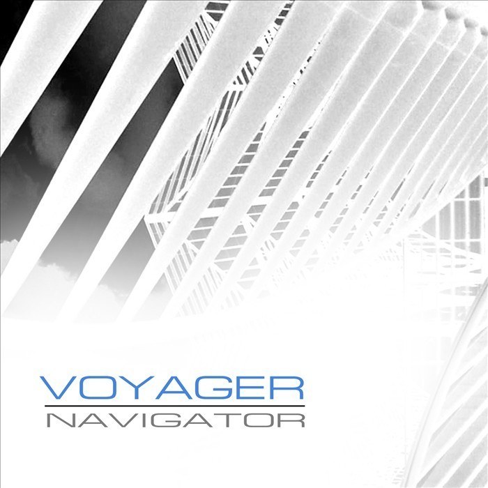 Voyager Navigator white cover with blue title and architectural line drawing