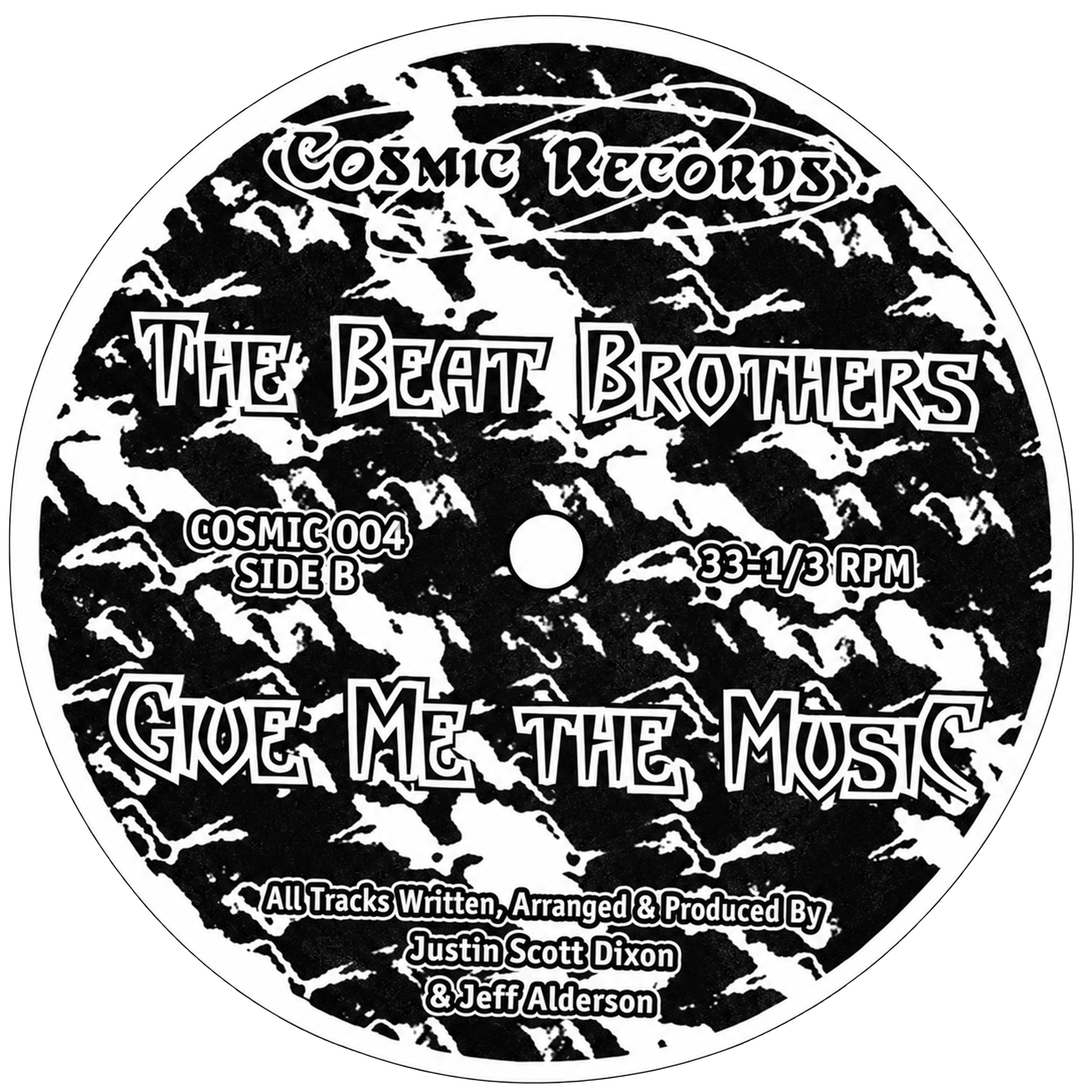 The Beat Brothers — Ah Yeah: complete Cosmic 004 information label.