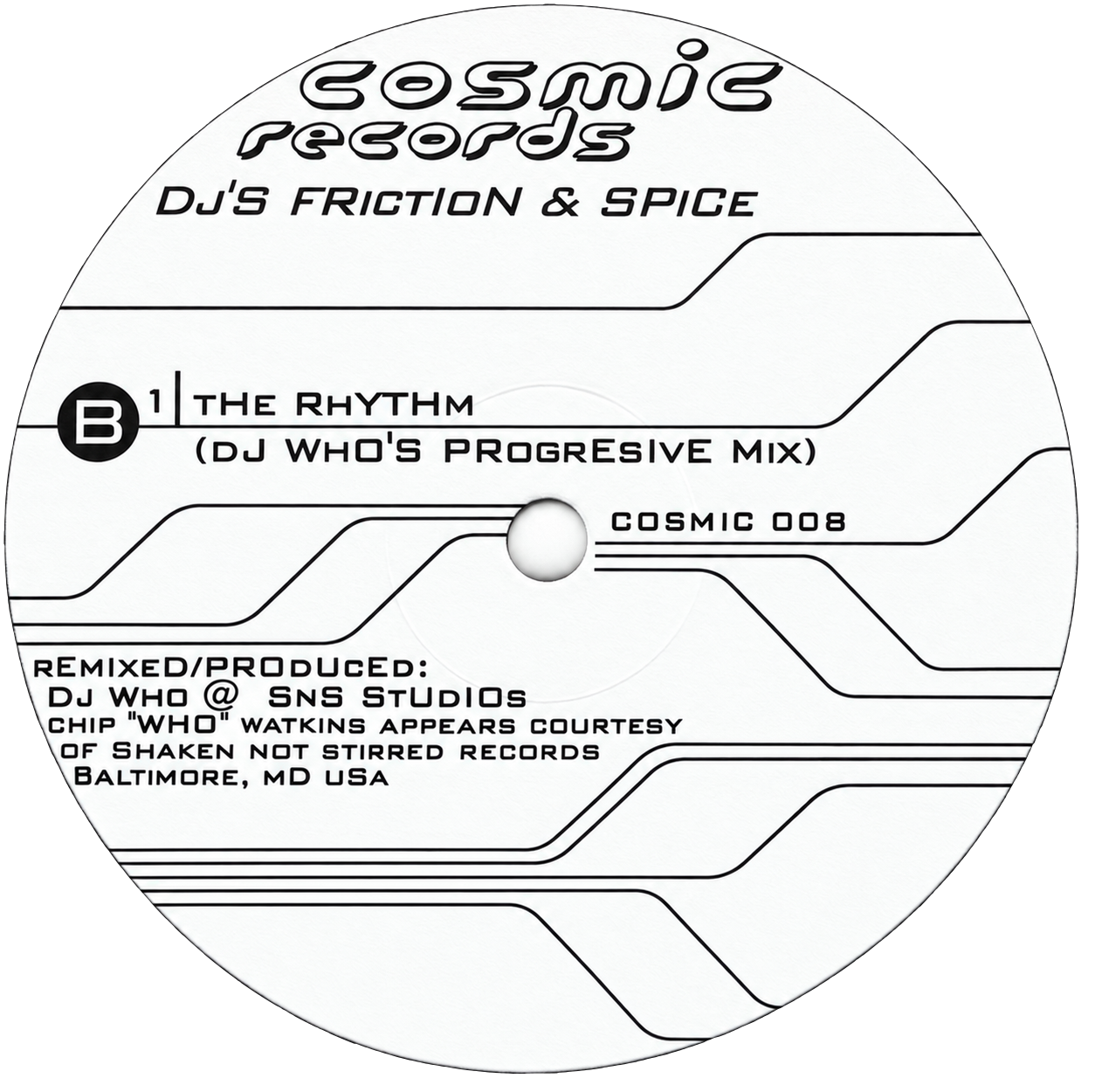 DJ’s Friction & Spice — The Rhythm: complete Cosmic 008 label B.