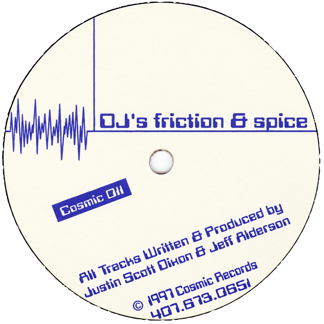 DJ’s Friction & Spice — Rhythm Rockin’ / Future Funk: complete Cosmic 011 other label side.