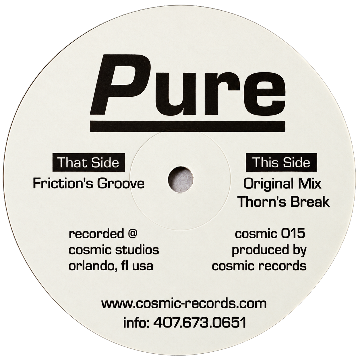 Voyager — Pure: complete Cosmic 015 information label.