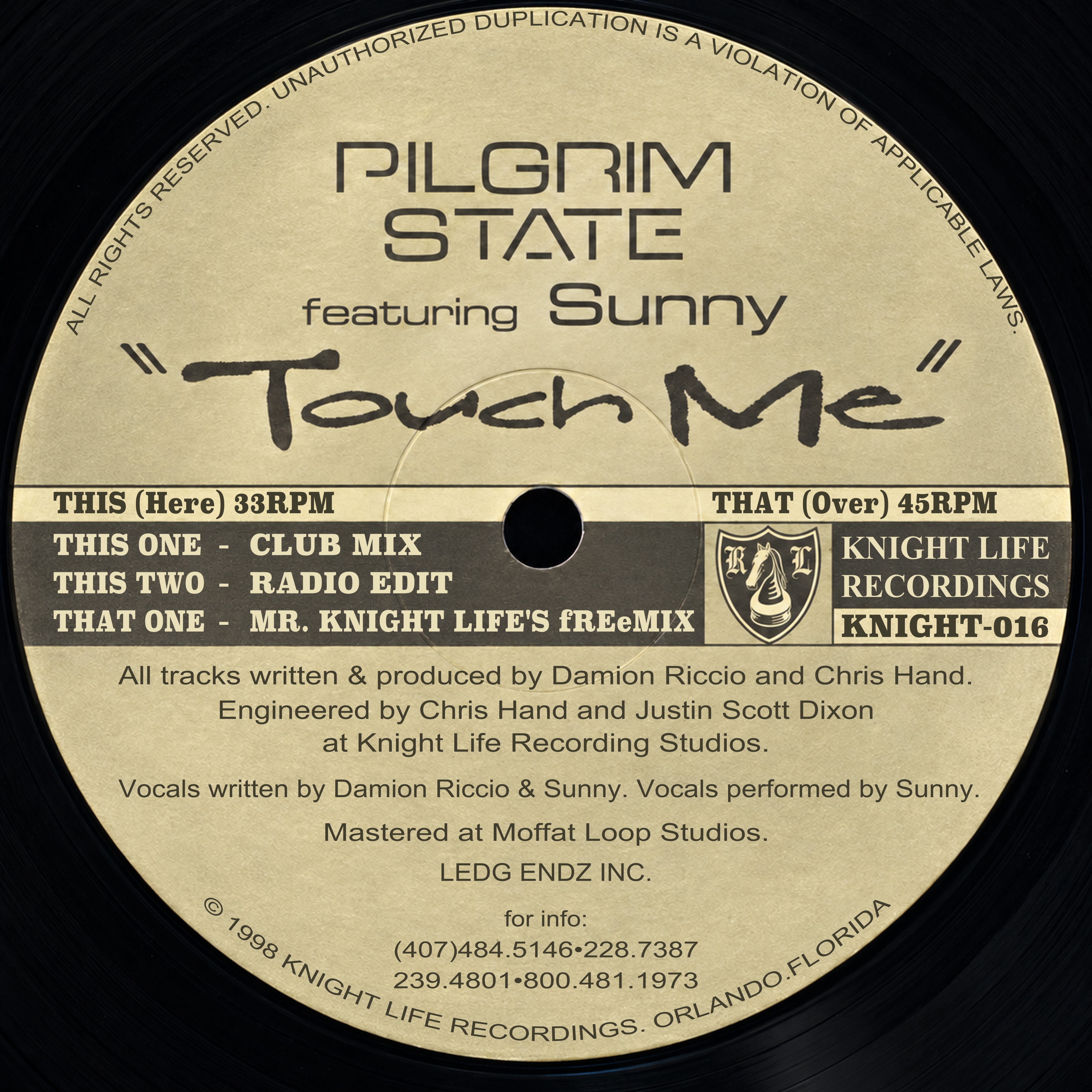 Touch Me — restored KNIGHT-016 label