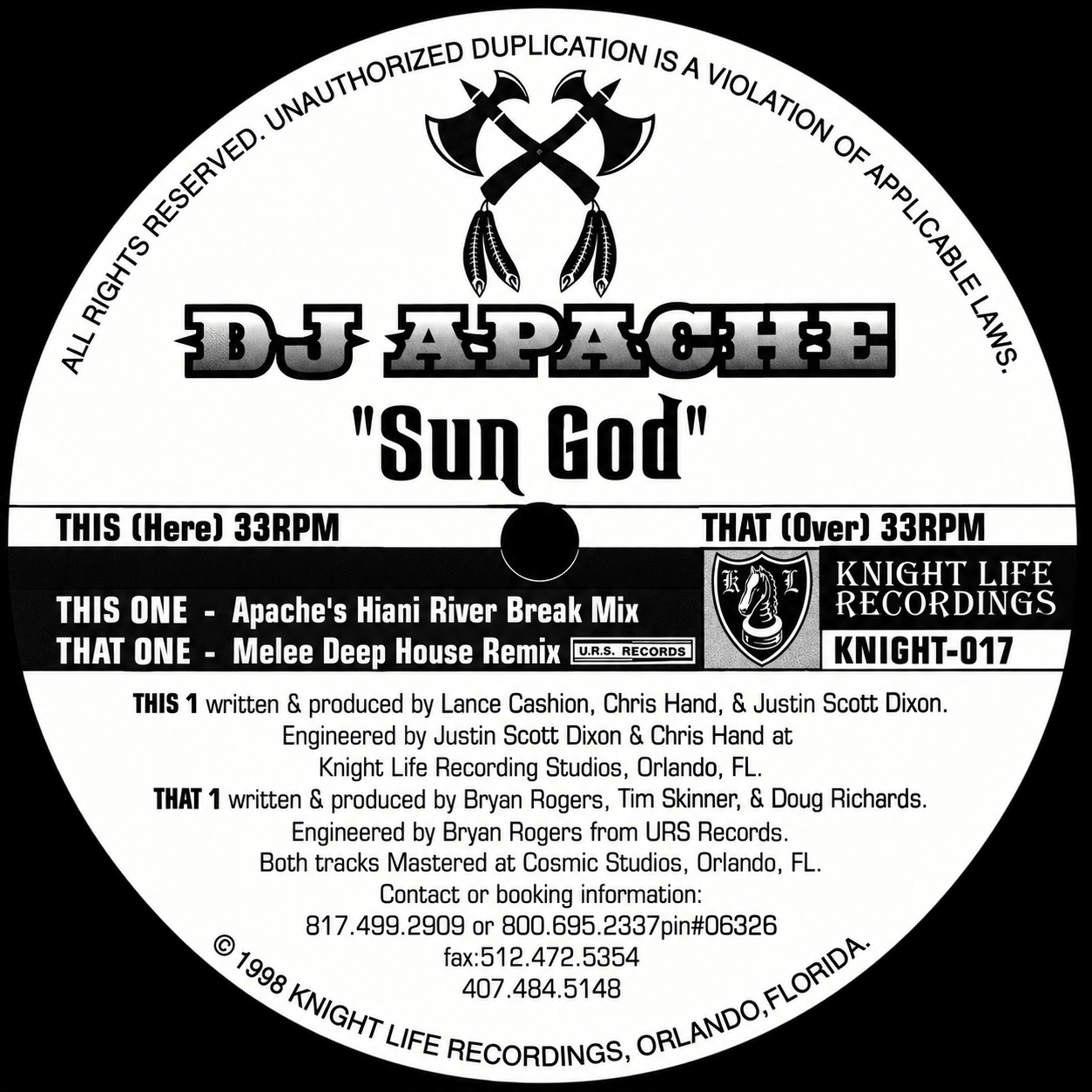 DJ Apache — Sun God, restored record label