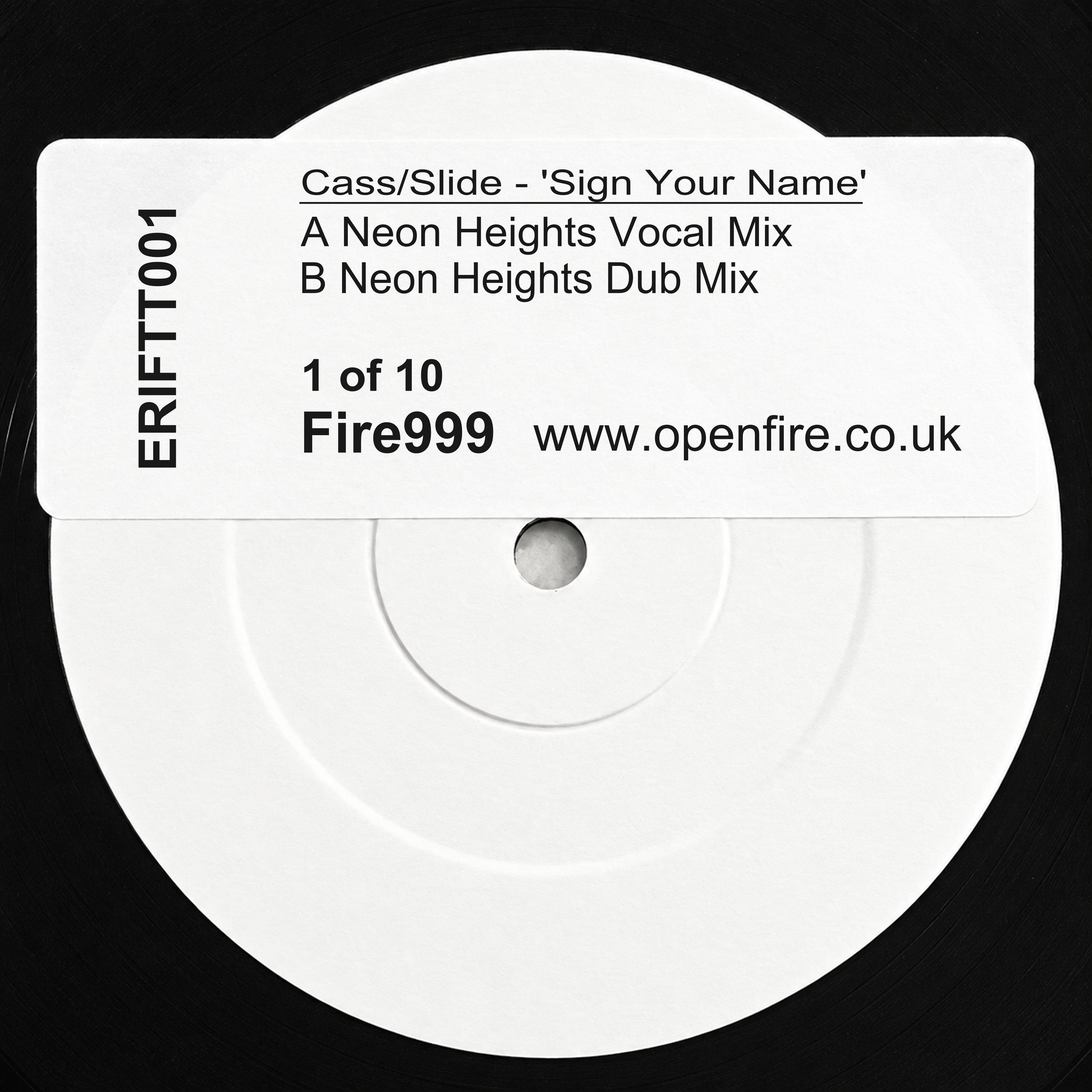 Sign Your Name — restored complete test-pressing label and sticker