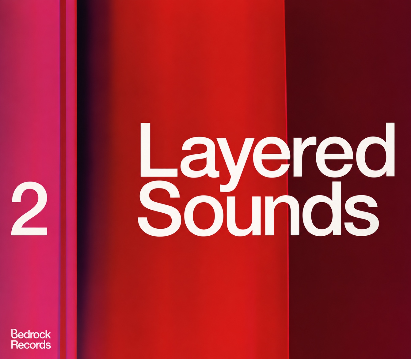 Layered Sounds 2 — restored red and burgundy Bedrock Records cover